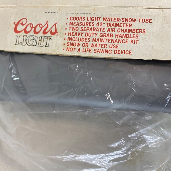 Coors Light 42” Inflatable Water / Snow Tube Heavy Duty Grab Handles New in Box - Picture 3 of 7